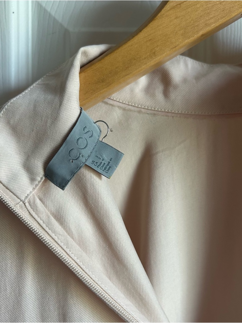 COS cream mock neck minimalist shirt dress - Picture 6 of 7